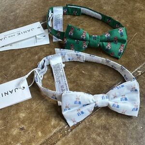 Janie and Jack Kids Bow Tie Bundle- Dog Nutcracker & Easter Bunny - NWT 0-24 mth
